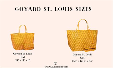 goyard bag size comparison|goyard size pm or gm.